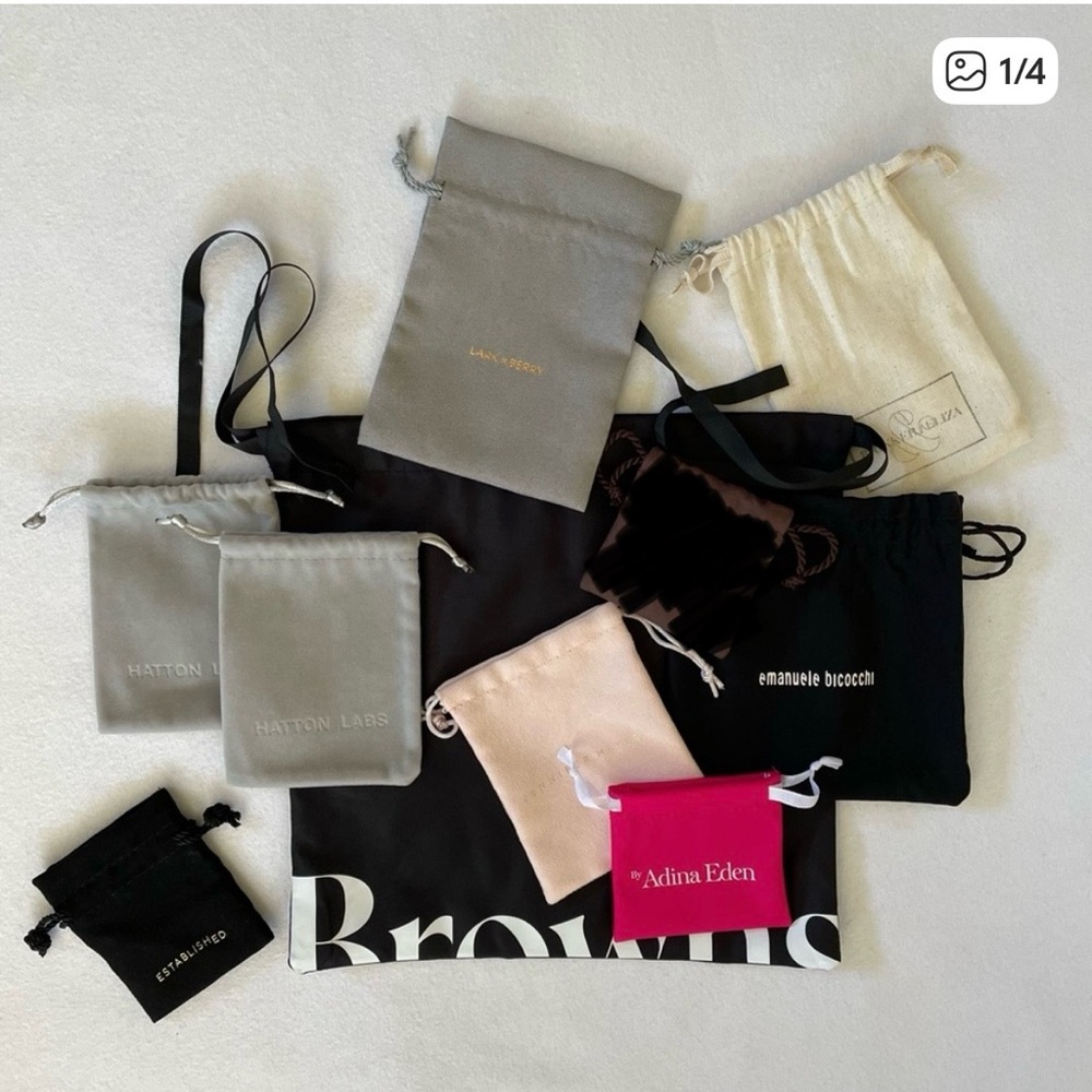 Various Jewelry Pouches All Sizes Unused Valentines Day Gift Bag Pink Black Gray